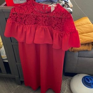 Red midi shift dress. No stains or tears